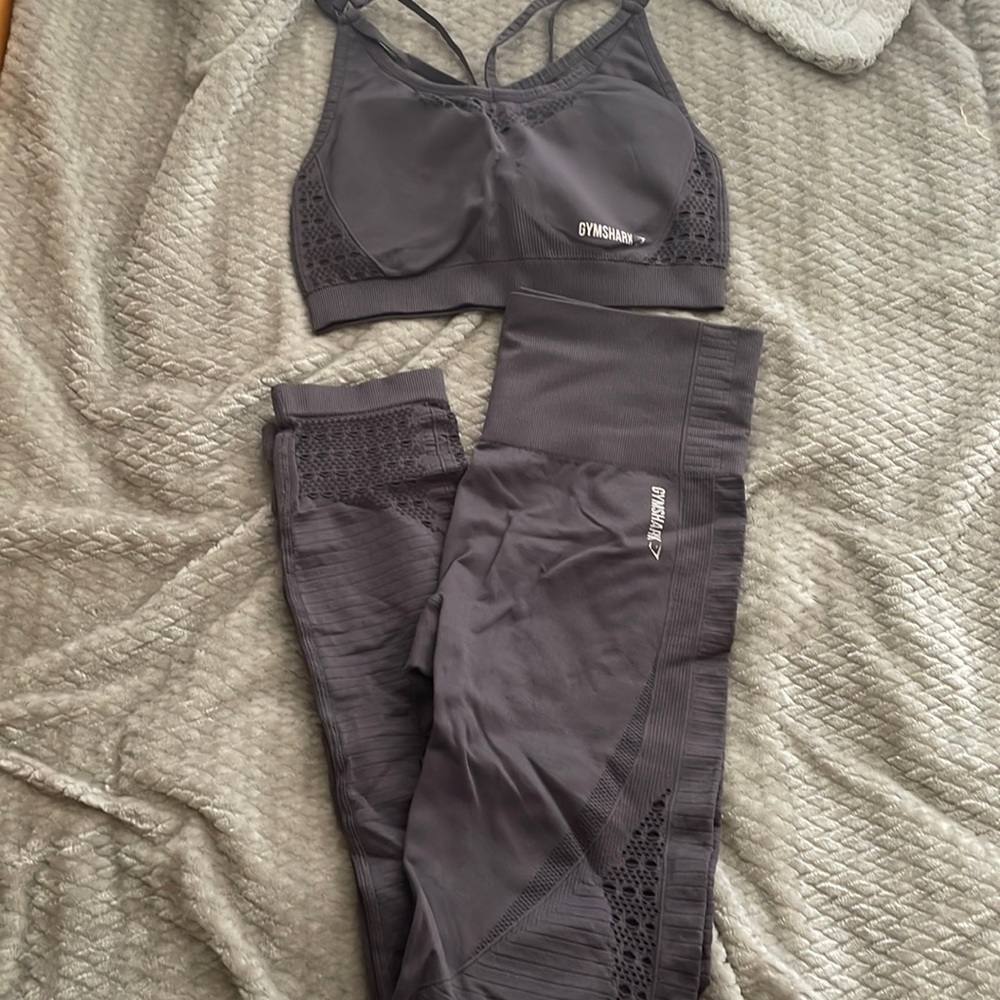 Gym shark matching set Sz M gray